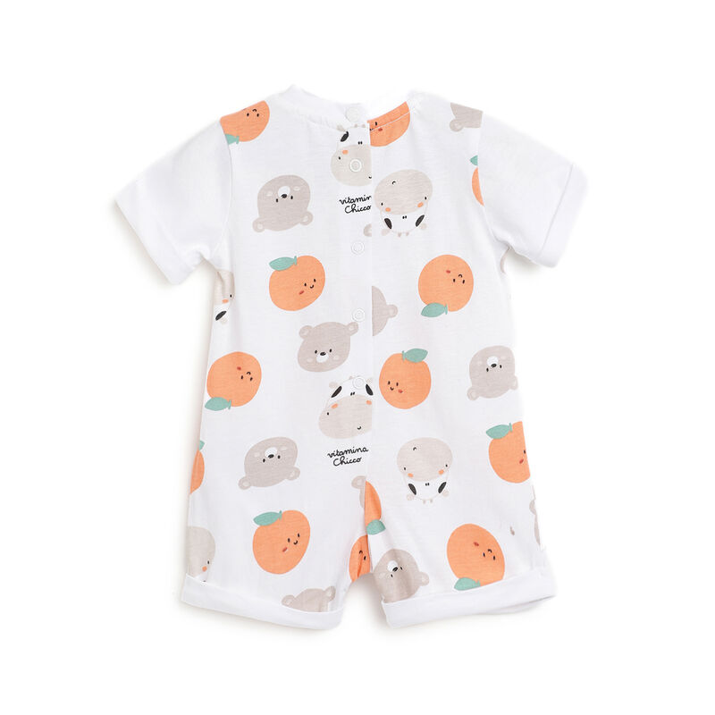 Boys Natural Printed Short Sleeve Rompers image number null